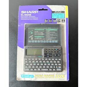 VTG Sharp EL-6620B Electronic Organizer Memo Master 35KB‎ Backlight Black NOS